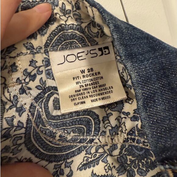 Anthropologie 28 Joes Jeans The Rocker Distressed Bootcut Stretch Denim Cropped - Picture 3 of 6